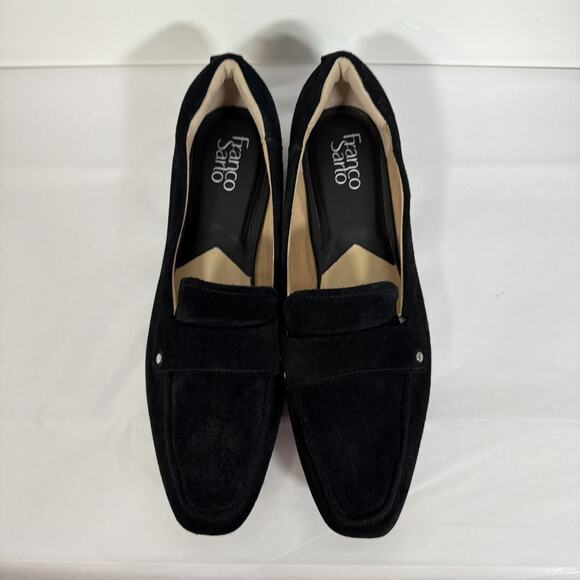 Franco Sarto Persia Loafers Black Suede Shoe 11 Flat Almond Toe Comfort - Picture 9 of 9